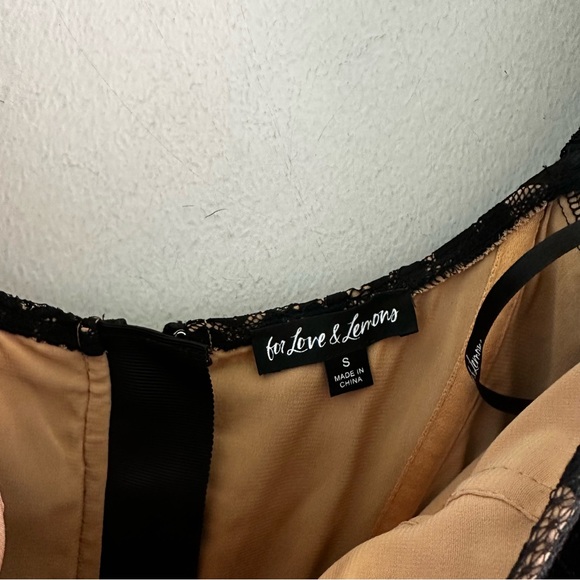 For Love & Lemons Rosalie Lace Bustier Crop Top Black - Picture 5 of 7